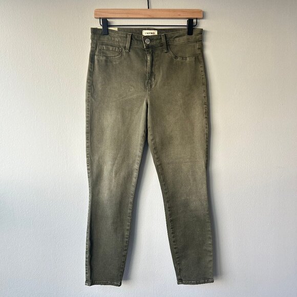L’Agence Jeans Margot High Rise Skinny Olive Green Women's Size 28 NWT - Picture 2 of 10